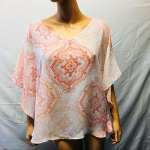 Jennifer Lopez Sheer Blouse BatWing Sleeve Size XS